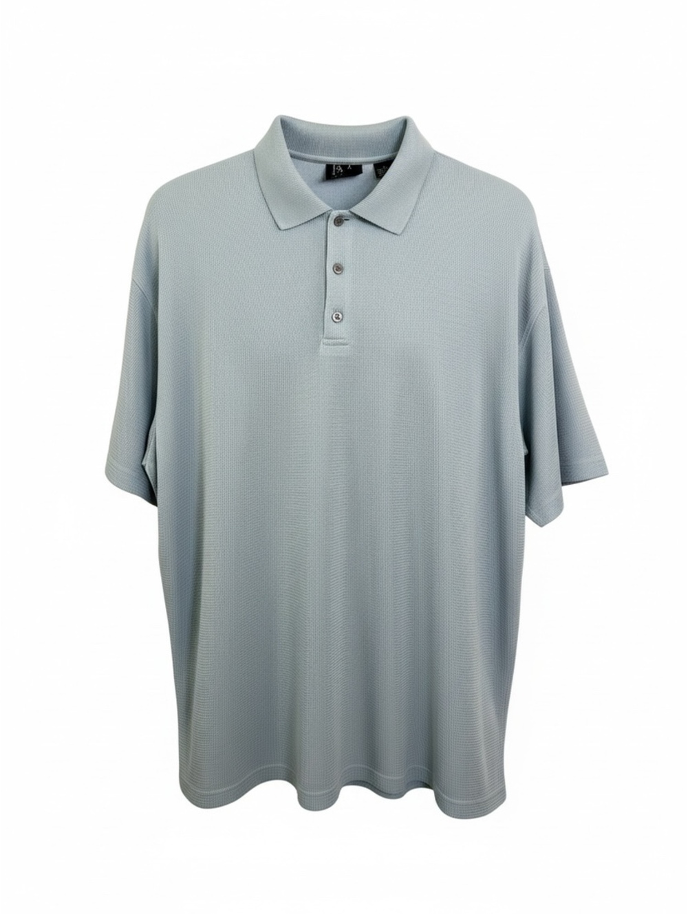 Jos A Bank Signature Collection Silk Cotton Polo Size L Sage Blue Ribbed Knit